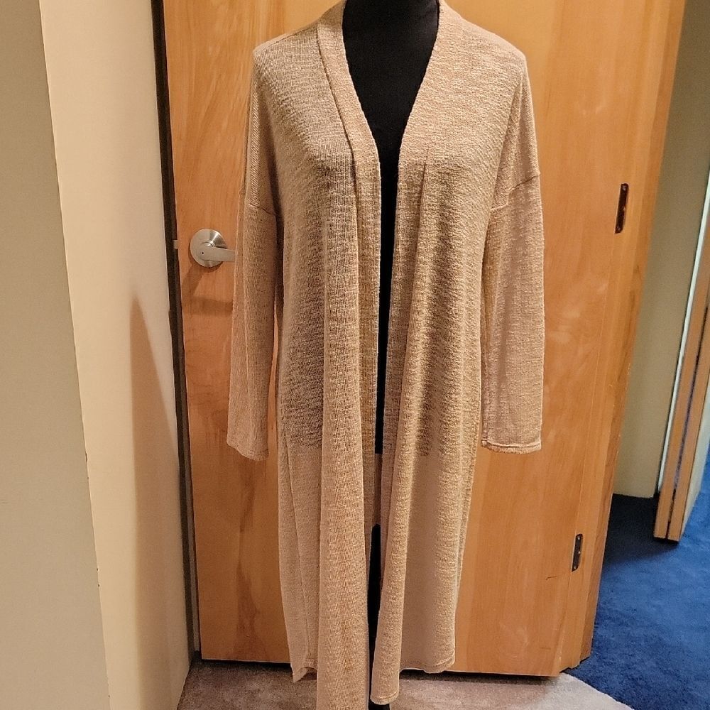 KORYE Elegant Cream Open-Front Sweater sz med